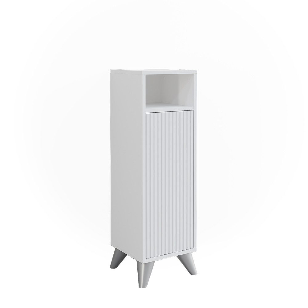 Vicco Midischrank Leano Weiß 30 x 97 cm mit Tür günstig online kaufen