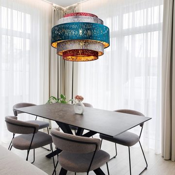Globo Deckenleuchte, Leuchtmittel nicht inklusive, Decken Hänge Lampe multicolor Pendel Design Leuchte gold Wohn Zimmer