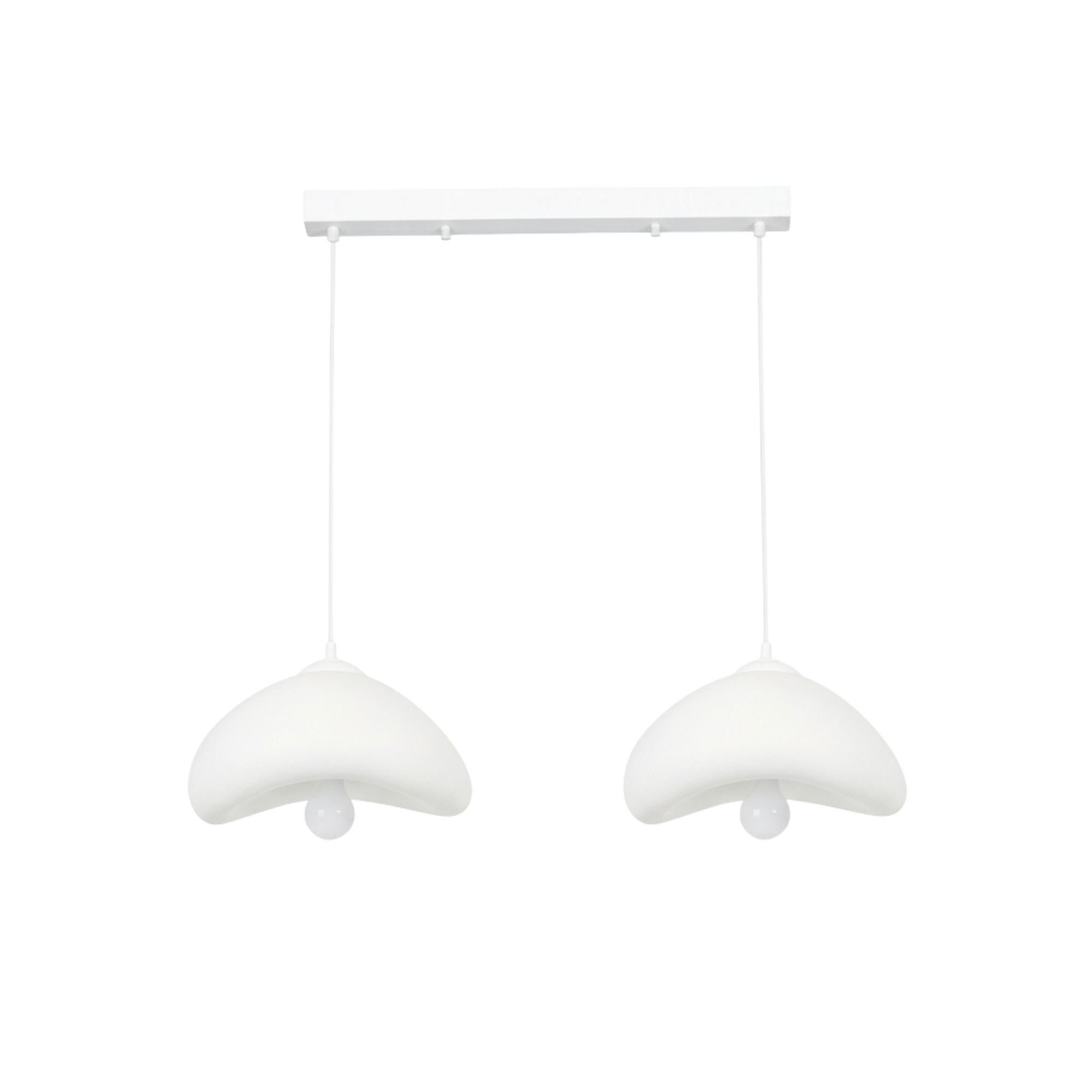 Opviq Kronleuchter Boho Design, Verstellbare Höhe, ohne Leuchtmittel, Organische Fiberglas-Schirme,1-, 2- oder 3-flammig wählbar