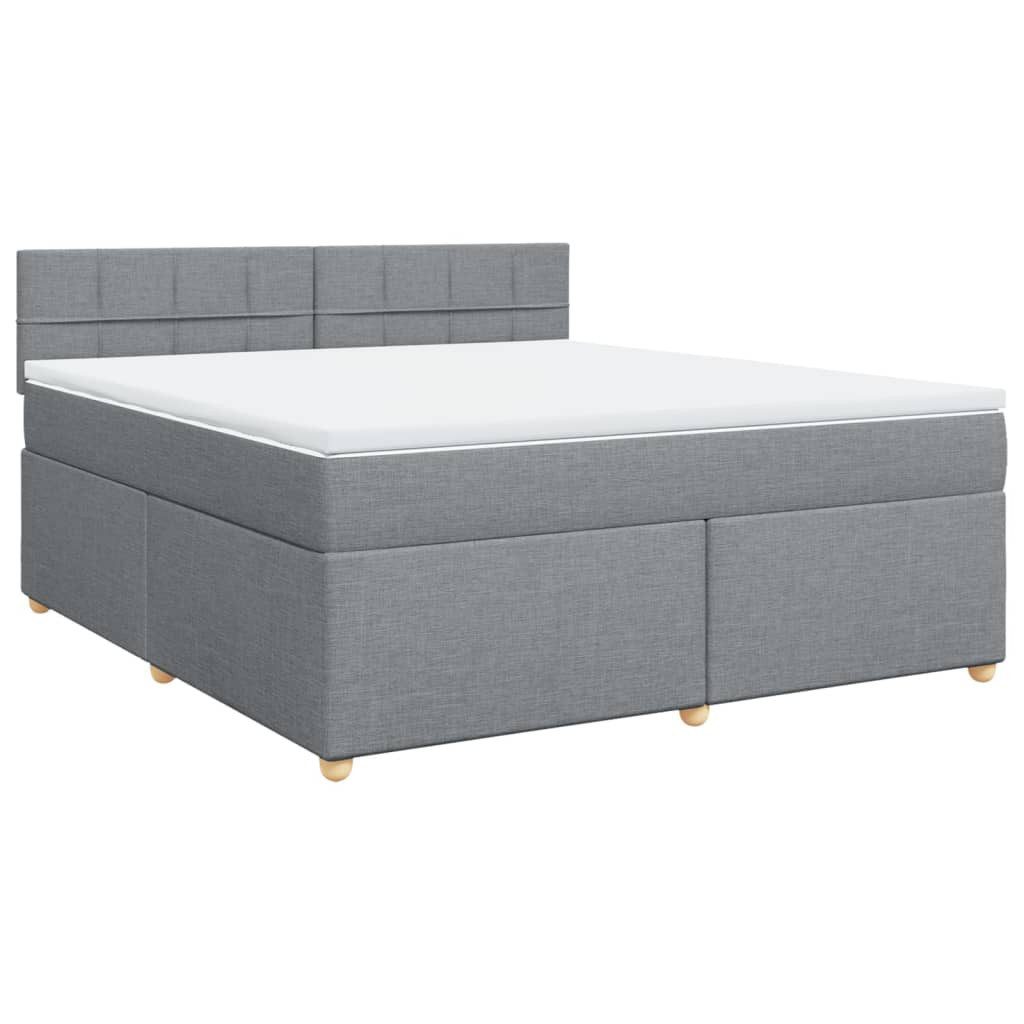 Bett Boxspringbett mit Matratze Hellgrau 180x200 cm Stoff