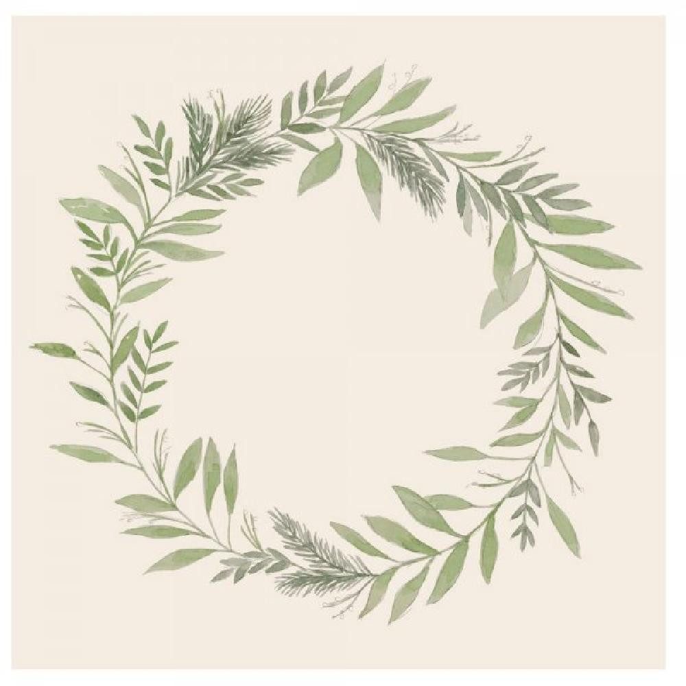 Ib Laursen Serviettenhalter Ib Laursen Servietten grüner Kranz (33x33cm) (20-teilig)