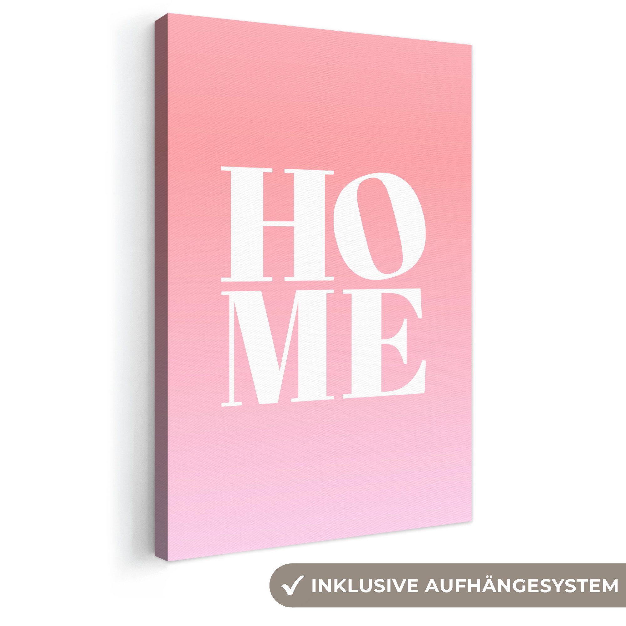 OneMillionCanvasses® Leinwandbild Startseite - Buchstaben - Groß - Rosa, Fotodruck (1 St), Leinwand Canvas Wandbild, Wanddekoration 20x30 cm