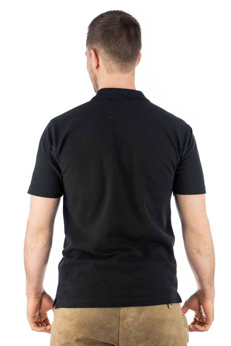 OS Trachten Poloshirt Zutao Regular Fit, Polokragen, Edelweiß-Stickerei auf der Knopfleiste – Bild 4 von 4