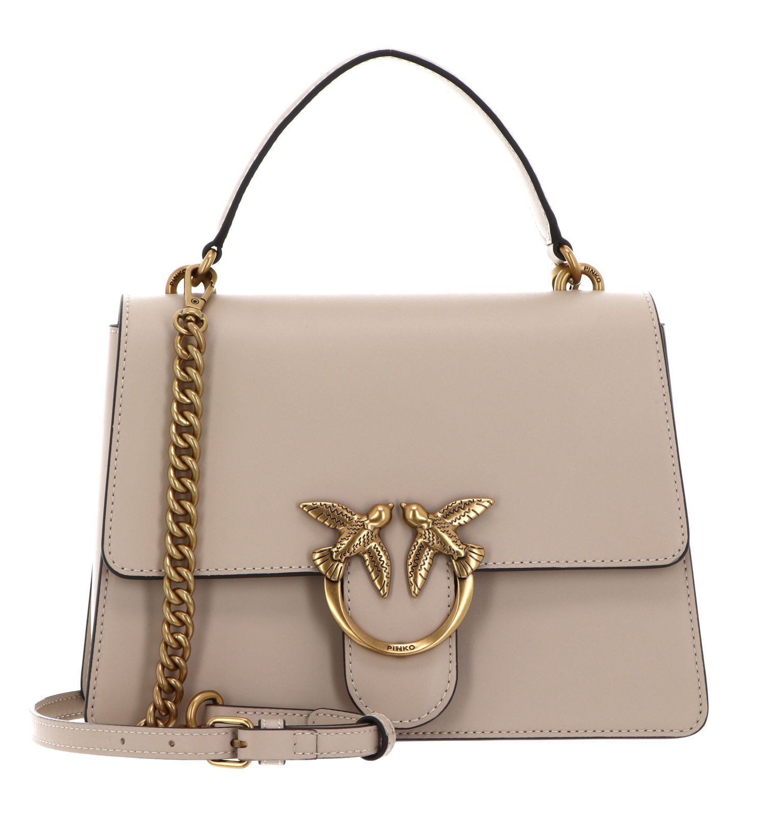 PINKO Handtasche Top Handle Classic Light, aus echtem Rindsleder