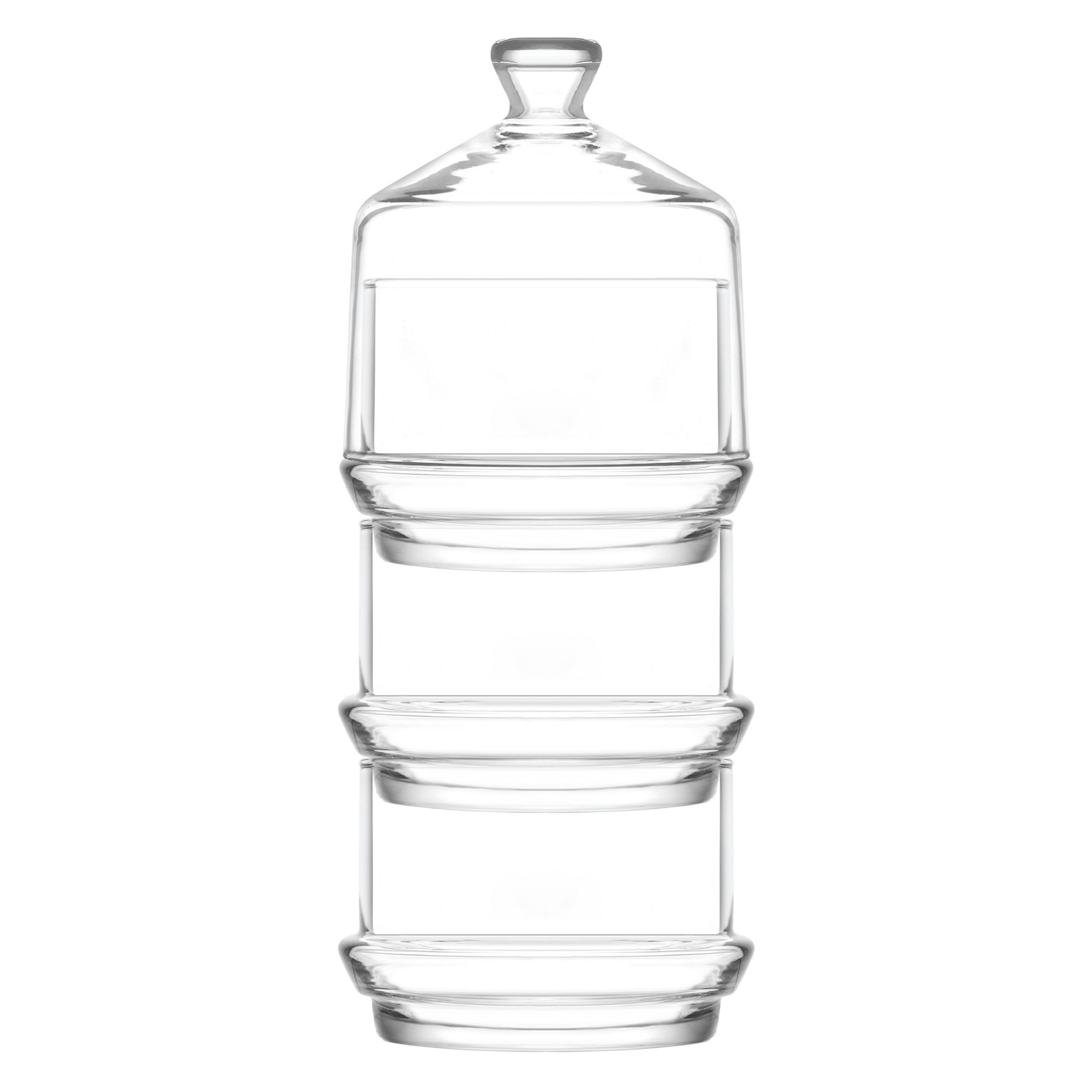 LAV Vorratsglas Stabelbare Vorratsdose für Süssigkeiten, 3-Stöckiger Glasbehälter, Glas