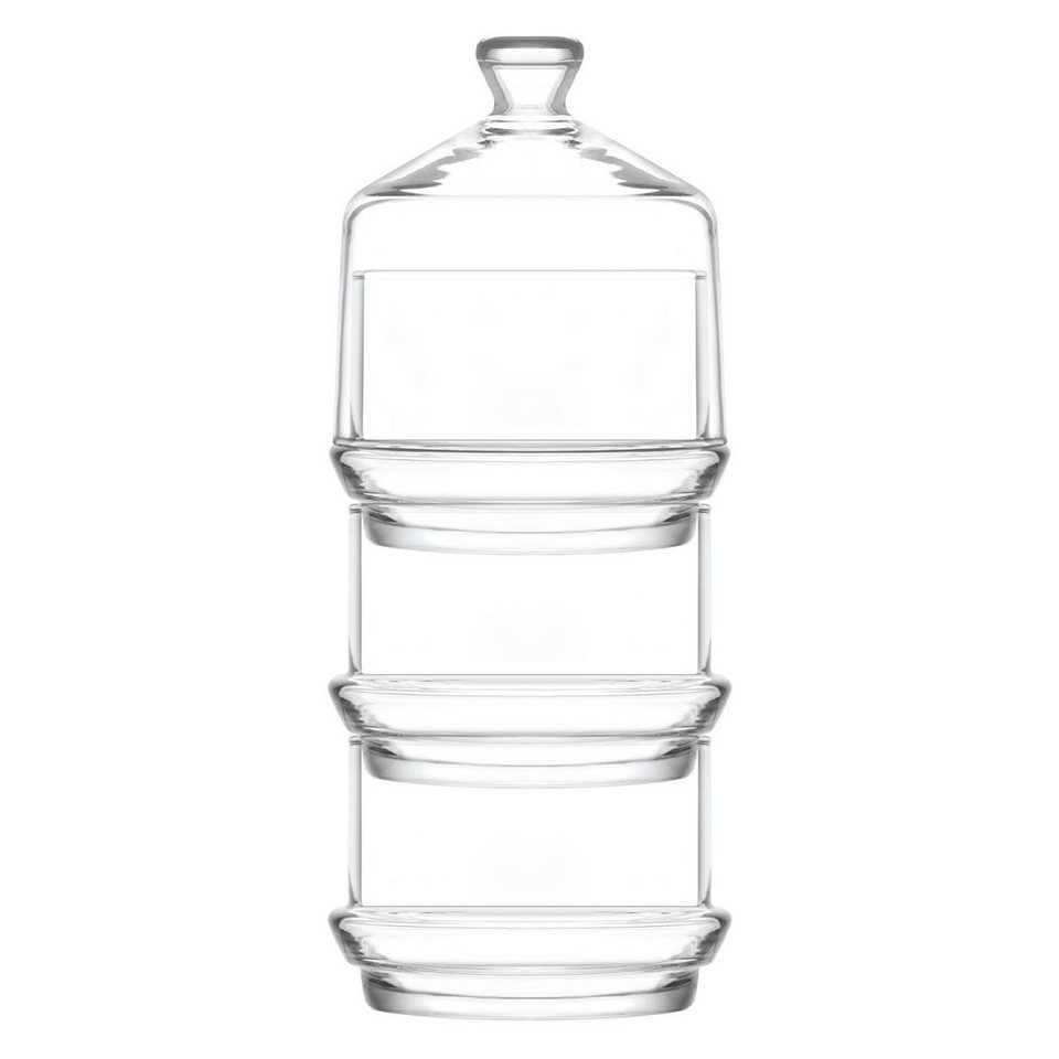 LAV Vorratsglas Stabelbare Vorratsdose für Süssigkeiten, 3-Stöckiger  Glasbehälter, Glas