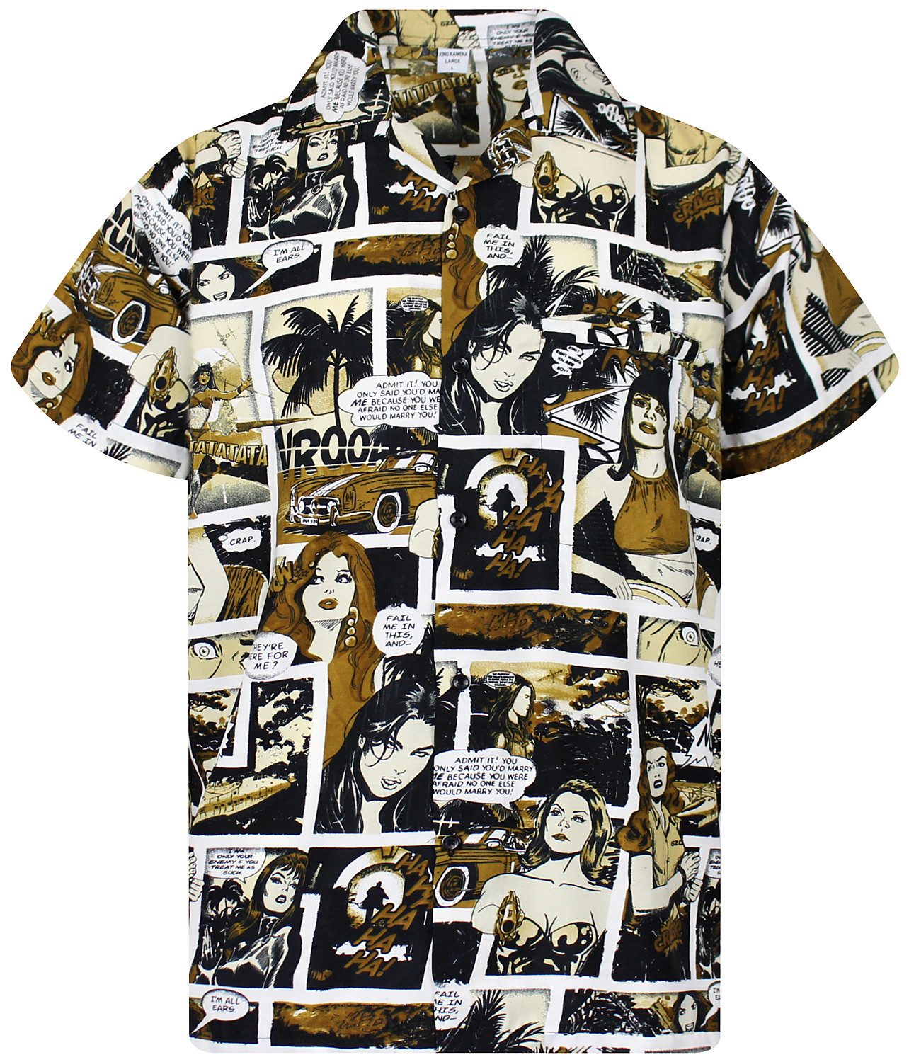 King Kameha Hawaiihemd Comic Funky Hawaii-Hemd günstig online kaufen