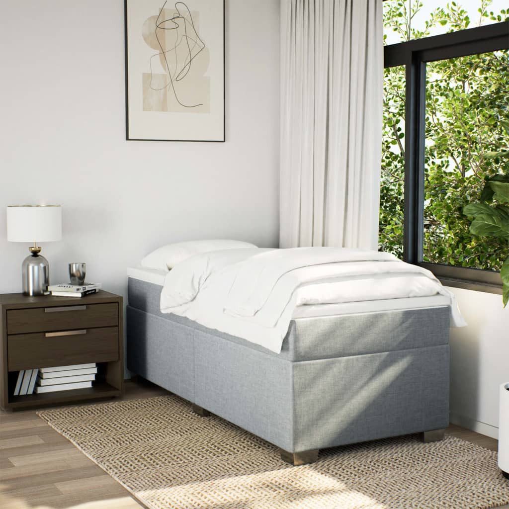 vidaXL Bett Boxspringbett mit Matratze Hellgrau günstig online kaufen