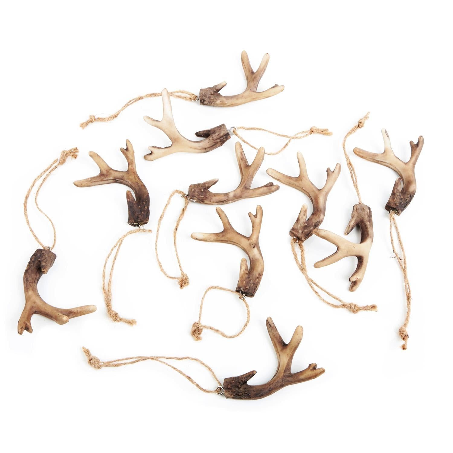 Logbuch-Verlag Dekofigur 10 Geweih Anhänger 8 cm - Hirschgeweih Attrappe aus Kunststoff - Deko