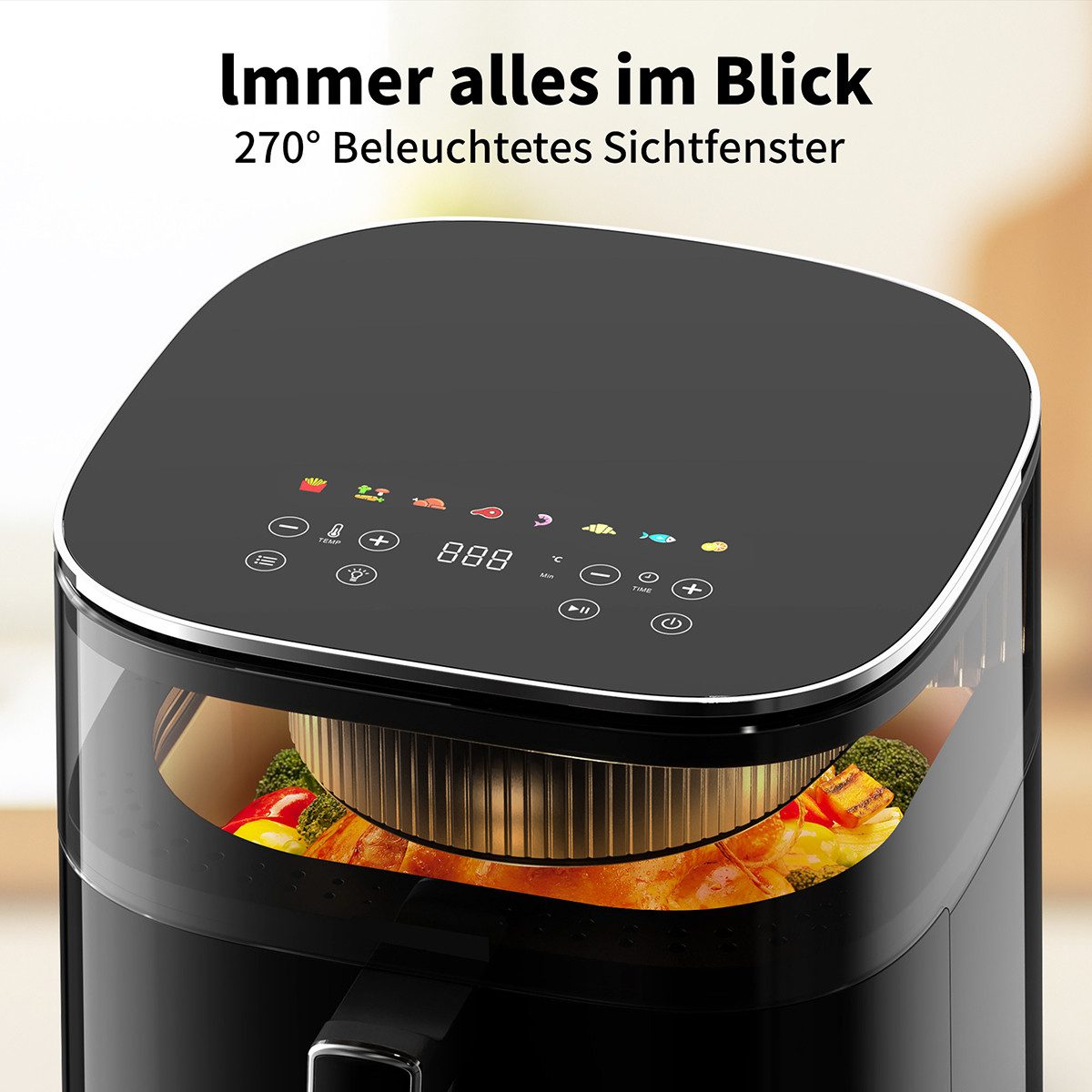 AECO Heißluftfritteuse, 1700 W, Rezeptheft