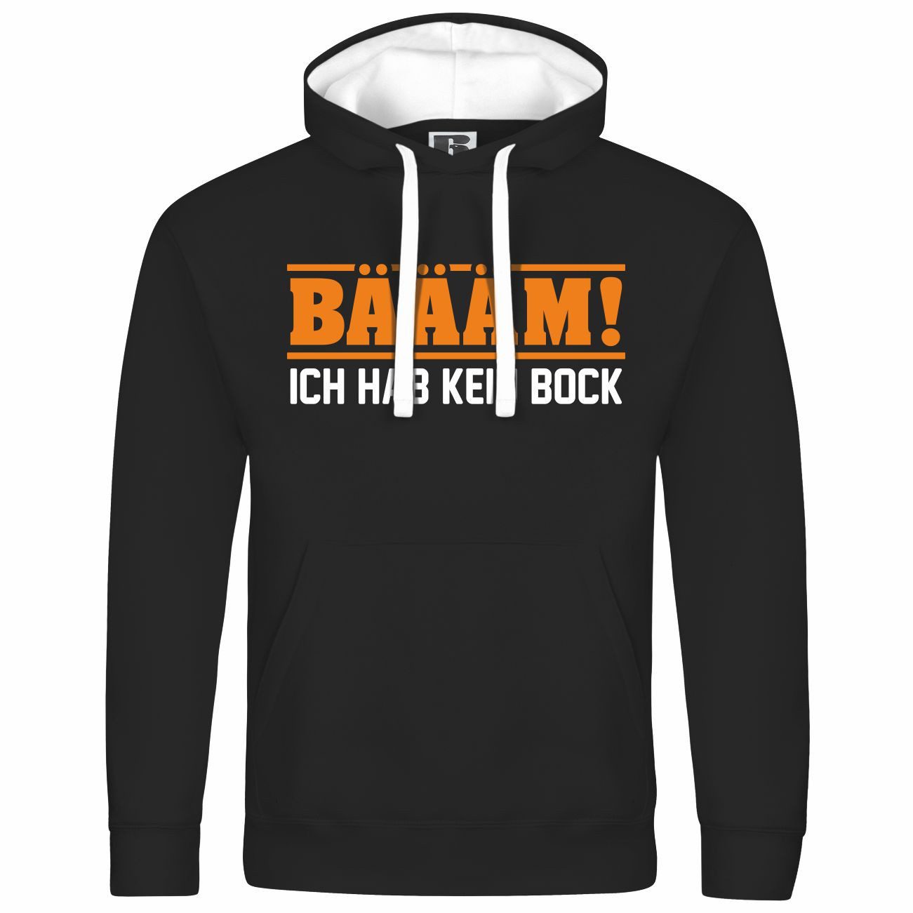 deinshirt Kapuzenpullover Herren Kapuzenpullover BÄÄÄM Ich hab kein bock mehr ORANGE Mit Print Motiv, Grafik