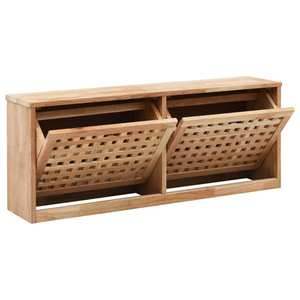 vidaXL Schuhschrank NA Schuhregal Schuhbank 94x20x38 cm Walnussholz Massiv