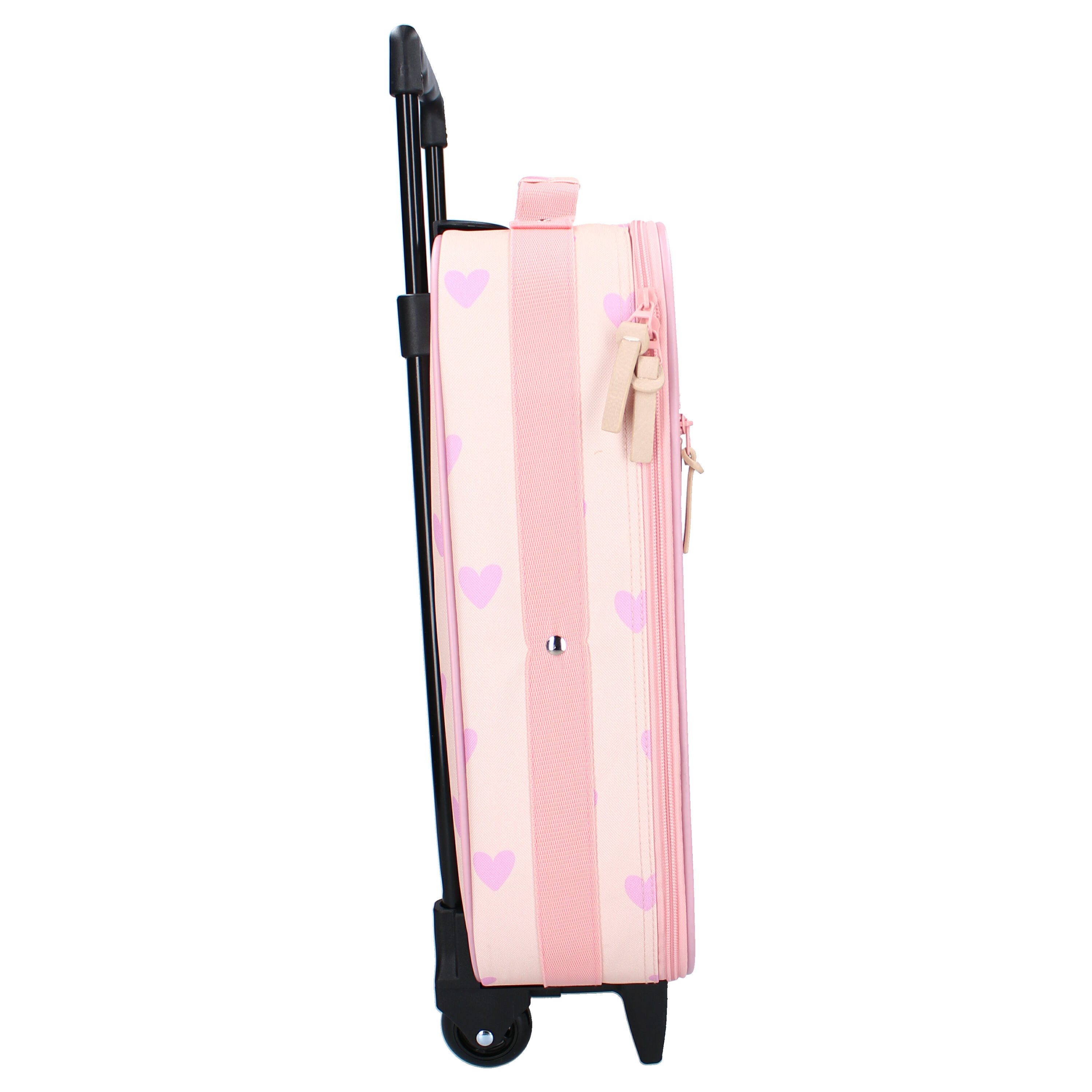 Kidzroom Kinderkoffer Kindertrolley Mädchen Trolly Trolley Koffer 15 L, nur 1 kg leicht, Außenmaße:48×32×14 cm, Innenmaße:42×32×11 cm