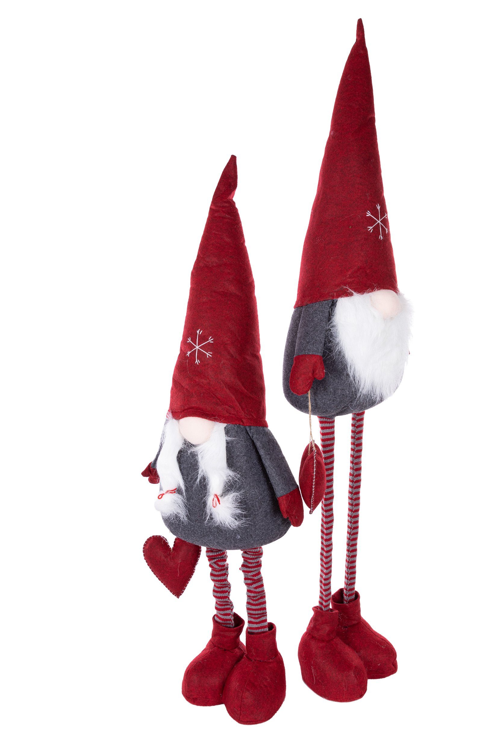 Wohnando Dekofigur Weihnachtswichtel-Pärchen mit langen Beinen: Festtagsdekoration