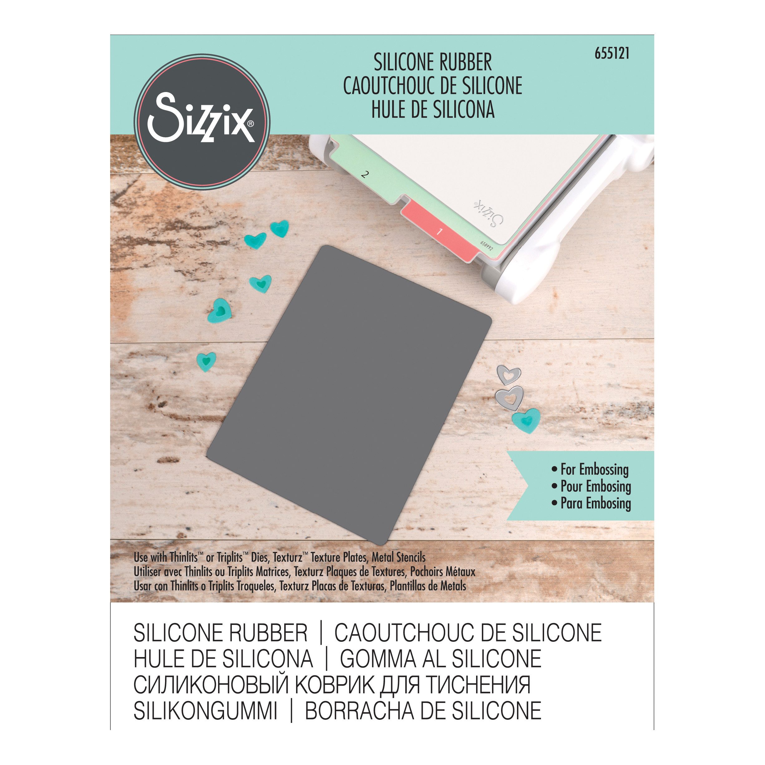 Sizzix Schneideunterlage Silikonmatte Silicone Rubber, zum Fixieren der Schablone