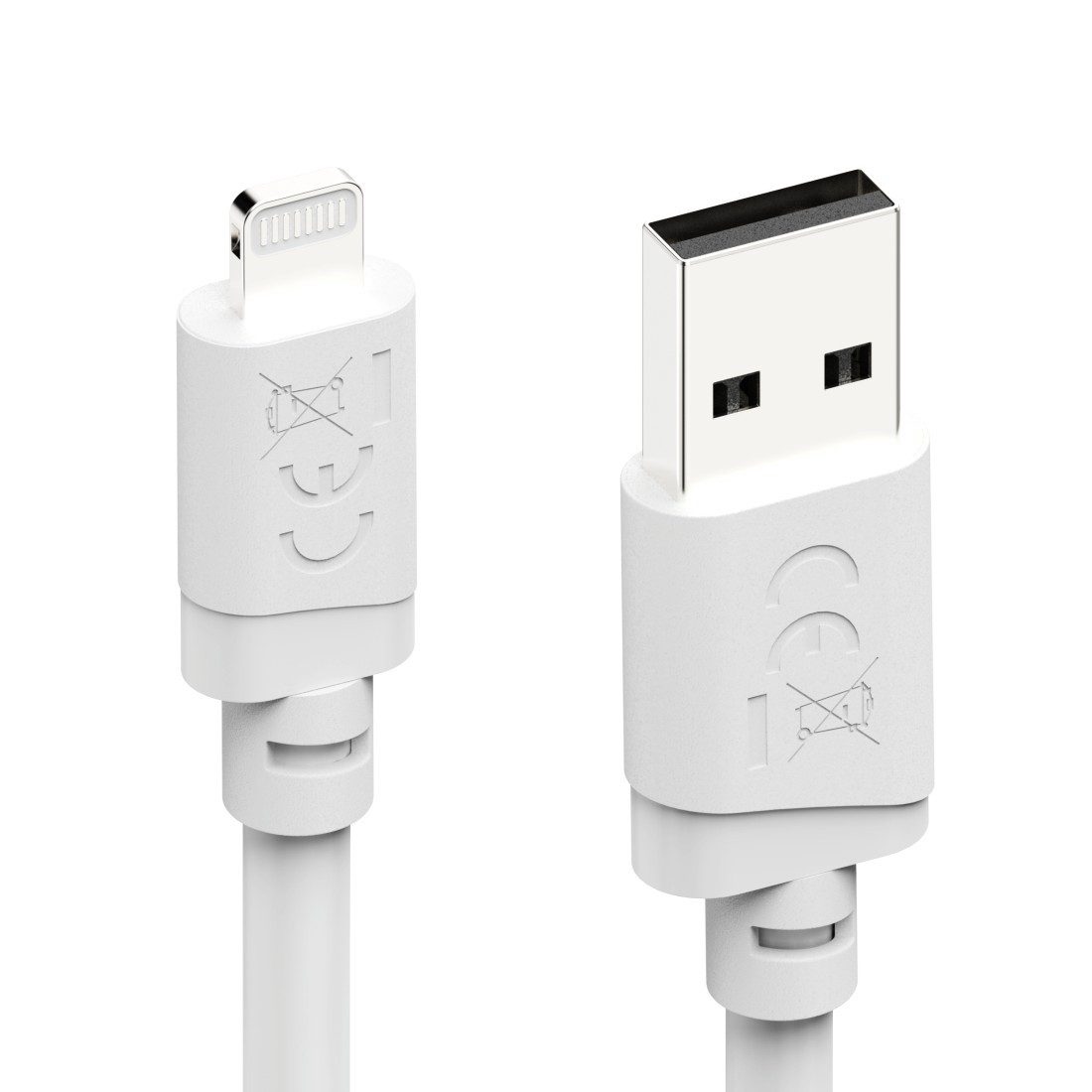 Hama USB-A auf Lightning Ladekabel 1 m weiß USB-Kabel, Lightning, USB Typ A, (100 cm), Schnellladen, 480 Mbit/s, MFi zertifiziert, breite Kompatibilität