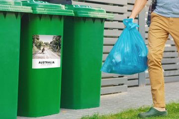 MuchoWow Wandsticker Australien - Känguru - Straßen (1 St), Mülleimer-aufkleber, Mülltonne, Sticker, Container, Abfalbehälter