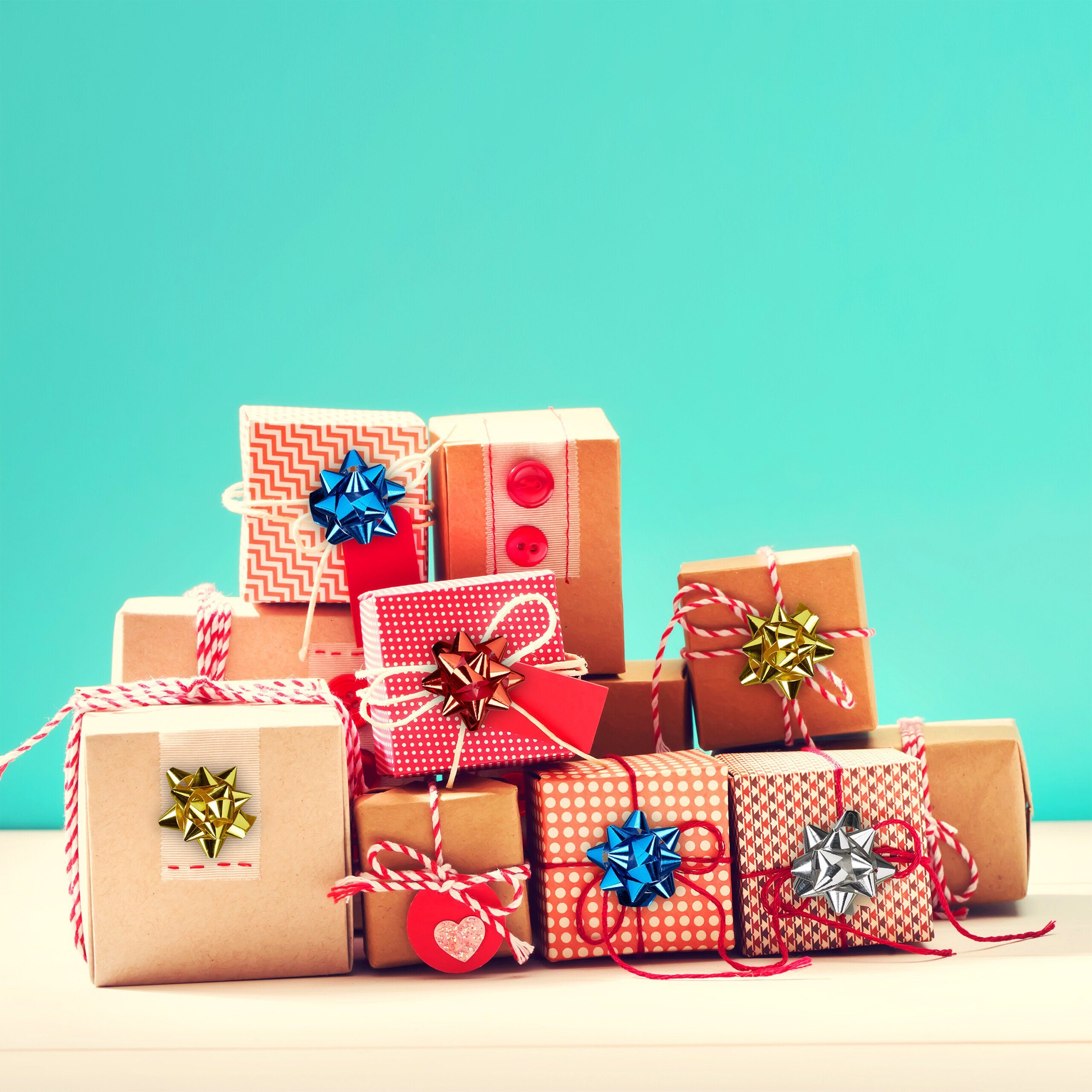 relaxdays Geschenkpapier Geschenkschleifen 200er Set, silber