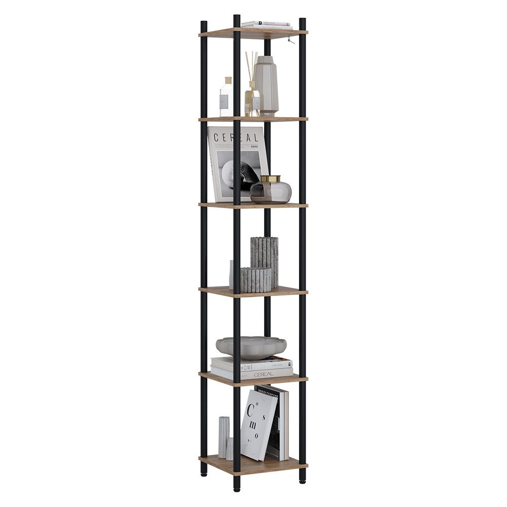 Vicco Eckregal Bivio, Goldkraft Eiche/Anthrazit, 30 x 163.5 cm 6 Ablageflächen, 1-tlg.