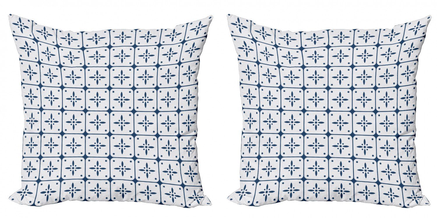 Kissenbezüge Modern Accent Doppelseitiger Digitaldruck, Abakuhaus (2 Stück), Niederländisch Klassische Delft Muster