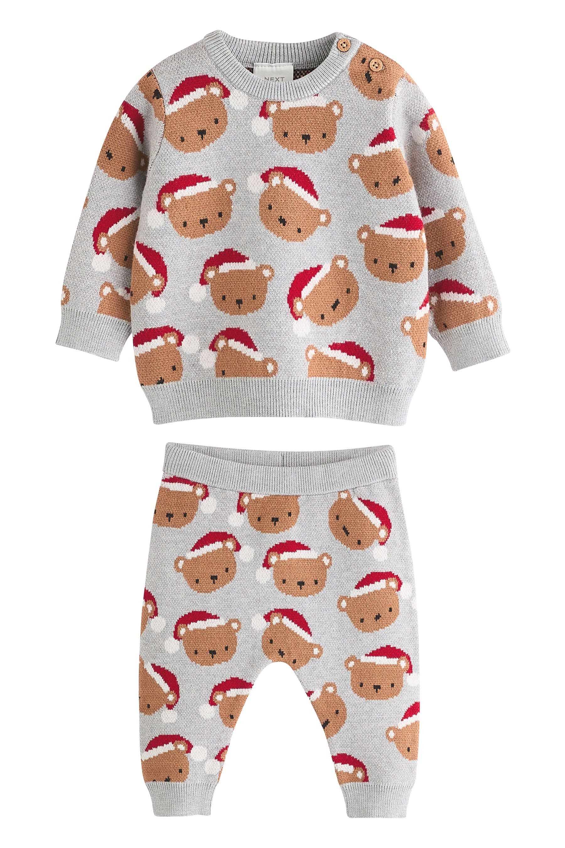 Shirt, Hose & Jäckchen Baby-Set mit Strickpullover und Leggings