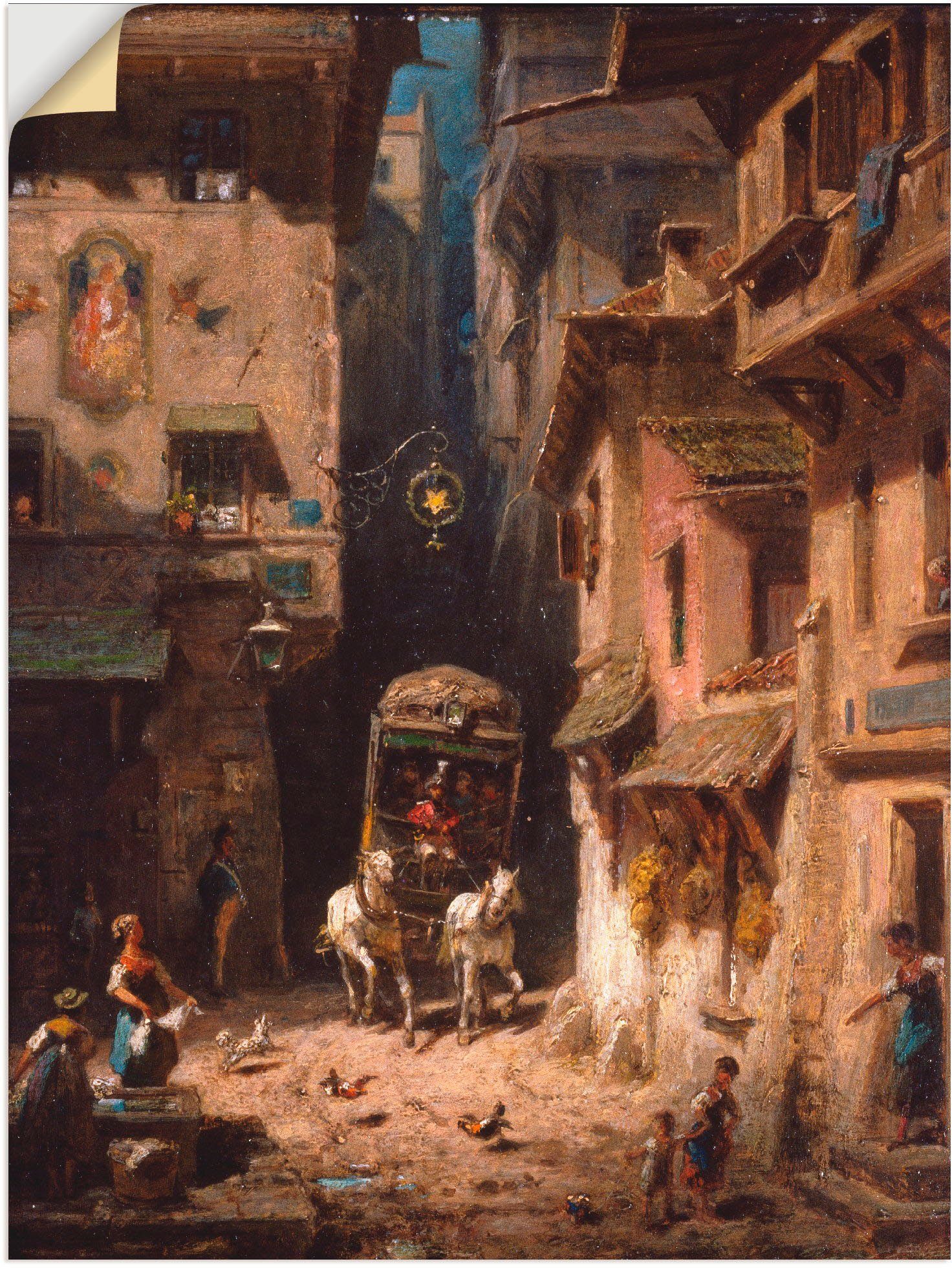 Artland Wandbild Die Post. Um 1880, Kutschen (1 St), als Leinwandbild, Wandaufkleber oder Poster in versch. Größen