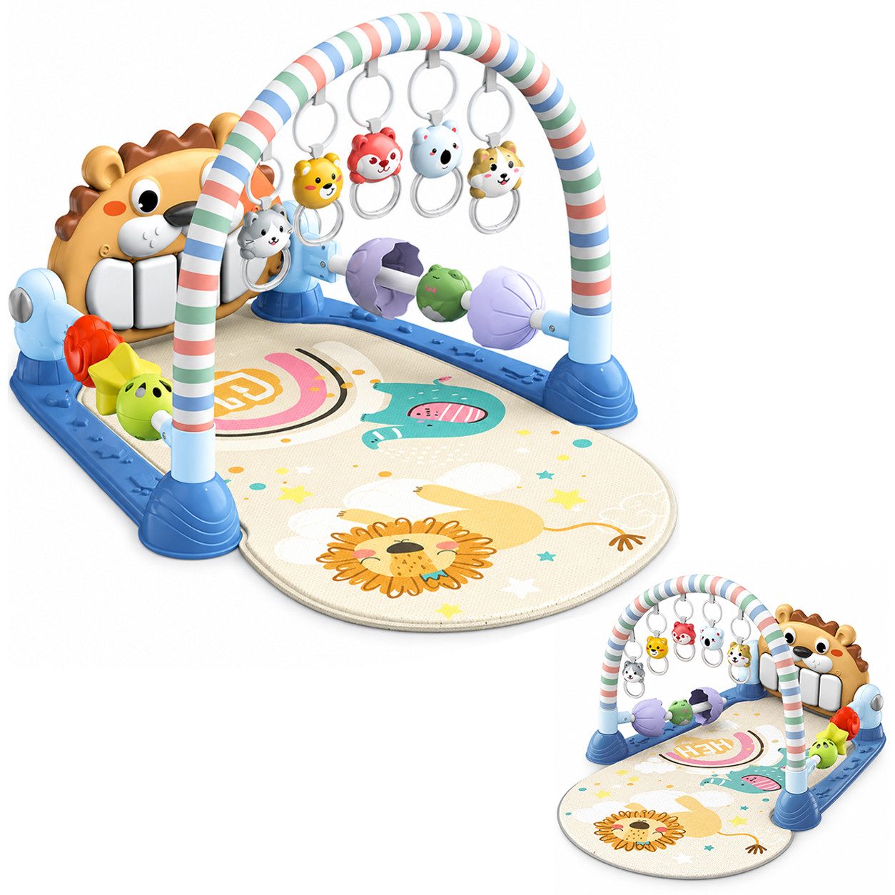 ibettertec Spielbogen Baby Tretklavier Spielbogen, Musik & Licht, Greiflinge, (Rasseln, weiche Spielmatte, ab 0 Monaten, Geschenk)