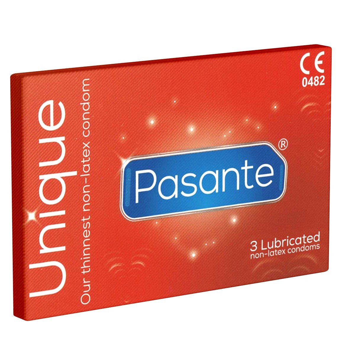 Pasante Kondome Unique Packung, 3 St., latexfreie Kondome, hypoallergen, wärmeleitend, mit ölhaltigen Gleitmitteln verwendbar
