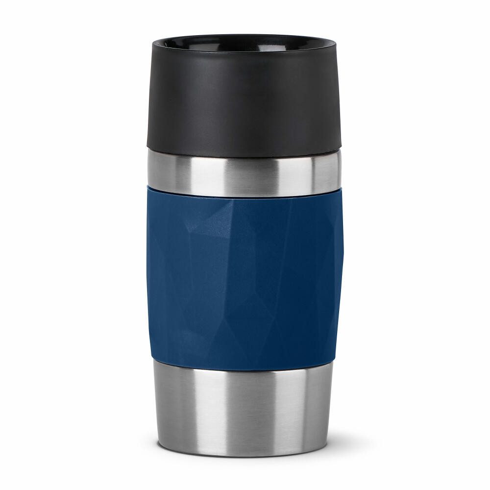 Emsa Thermobecher Travel Mug Compact Dunkelblau 0.3 L, Edelstahl