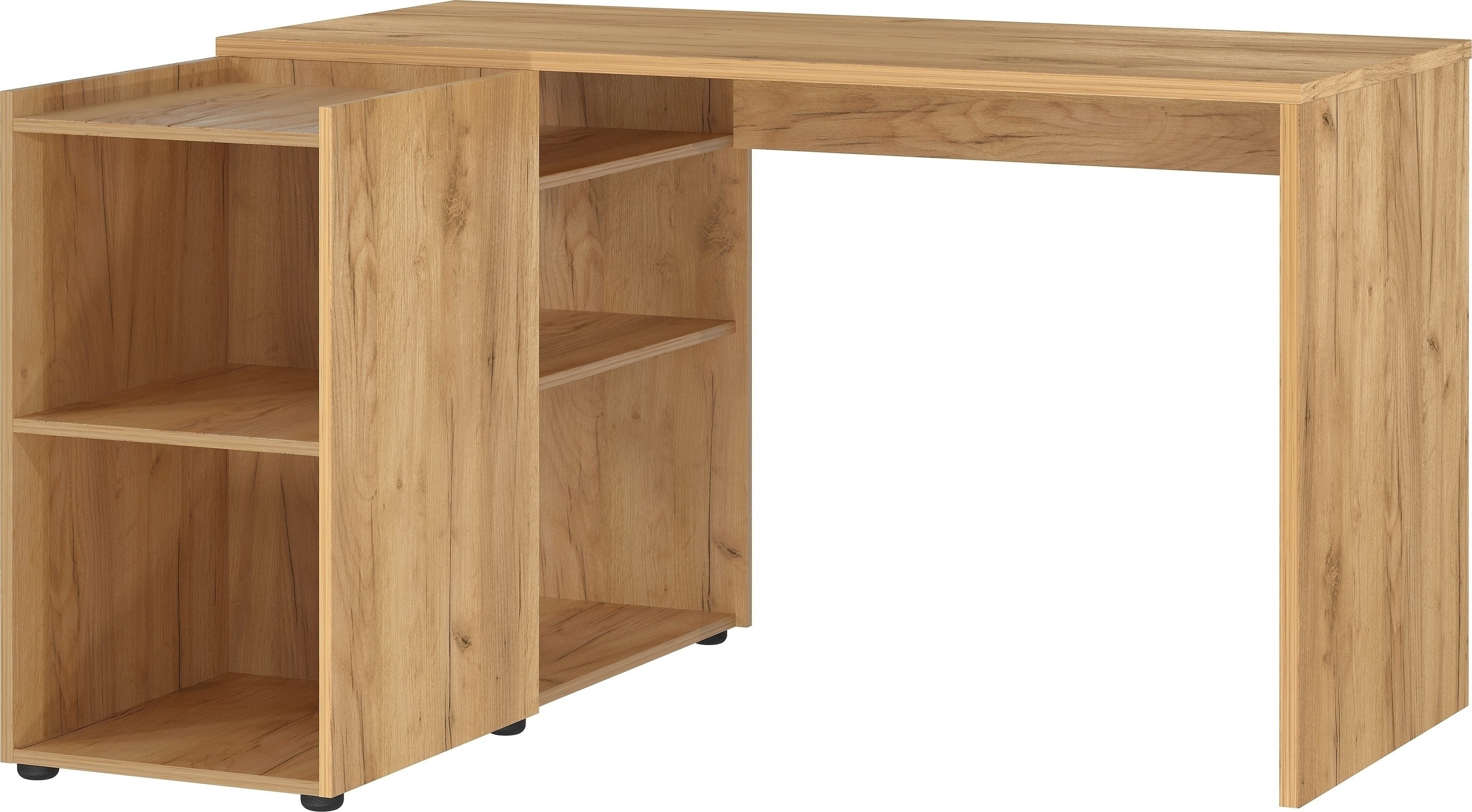 freiraum Eckschreibtisch 1739, 5 Fächer, Navarra-Eiche-Dekor - 129x76x107cm (BxHxT)
