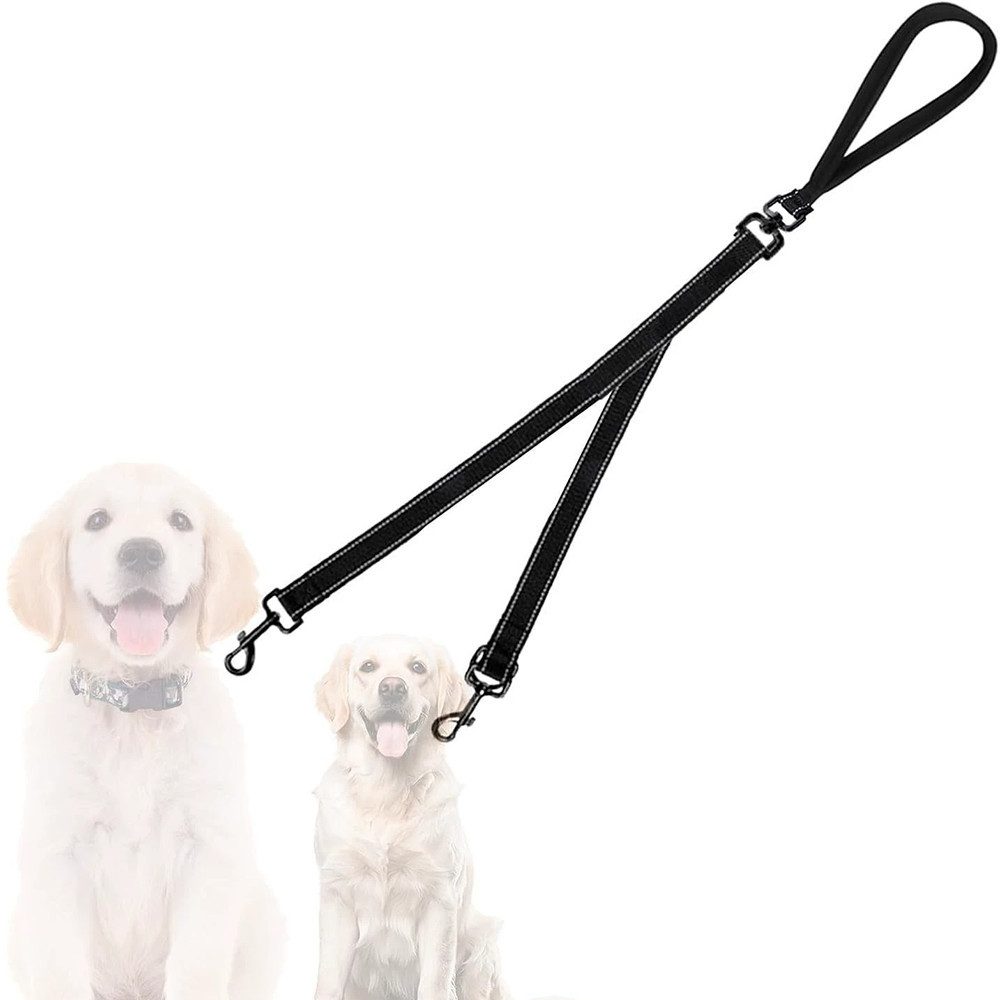 Ledander Hundeleine Anti-Zieh Hundeleine, 1.2m lange verstellbare Leine,doppelte Leine, reflektierende für Spaziergänge bei großen und mittleren Hunden