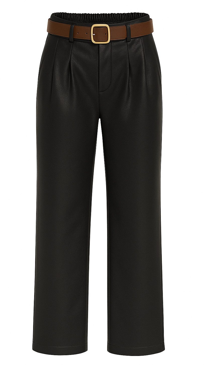 Mississhop Lederimitathose Damen Hose aus Kunstleder mit Gürtel M.403 Gr.36 günstig online kaufen