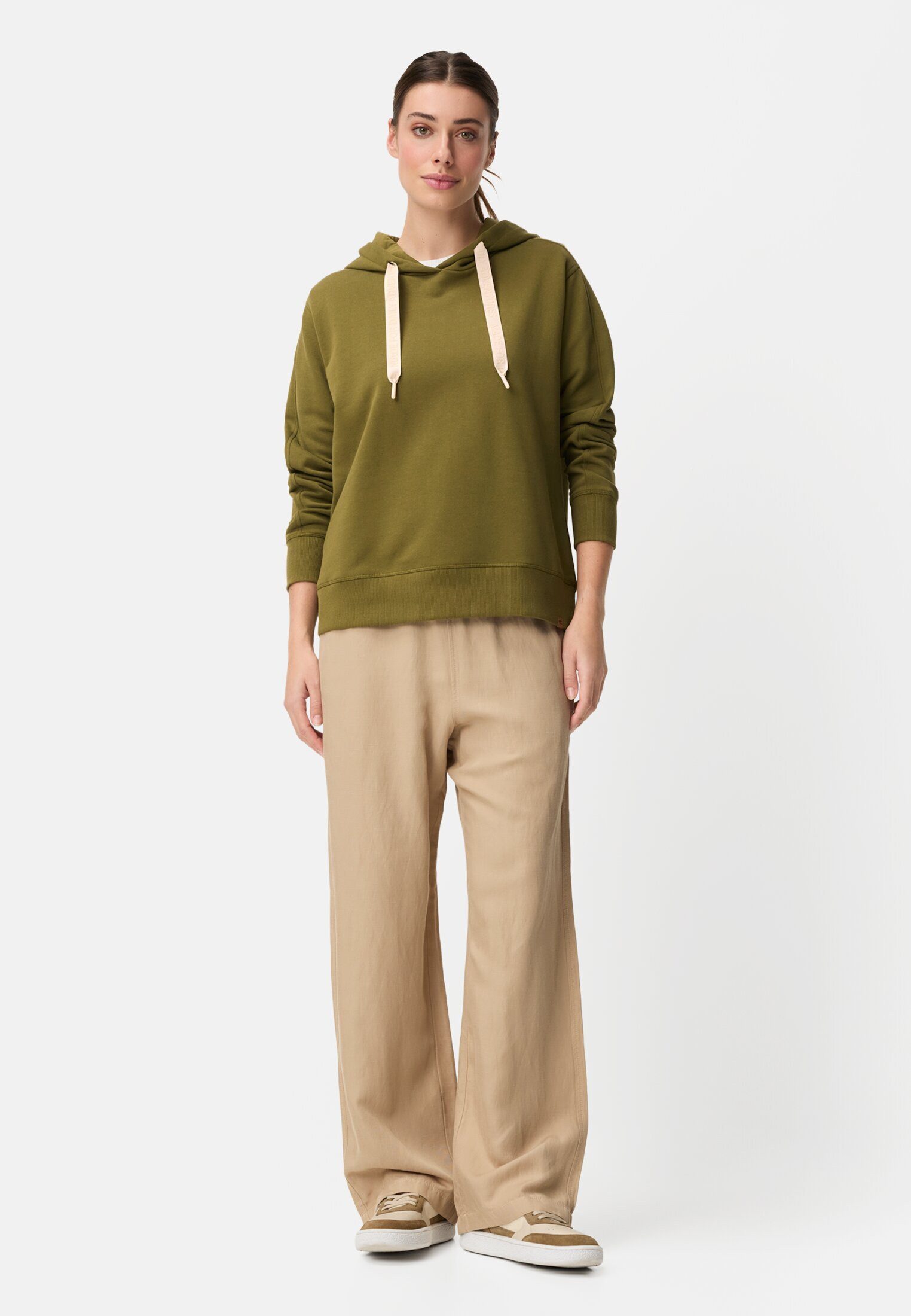 camel active Hoodie aus reiner Baumwolle Langarm