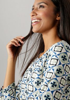 Aniston SELECTED Jerseykleid mit geometrischem Muster und aufgedruckter Bordüre - NEUE KOLLEKTION