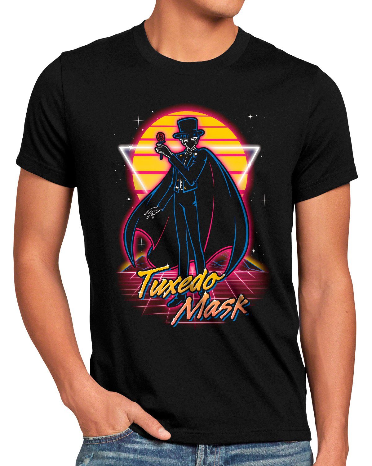 style3 Print-Shirt Herren T-Shirt Tuxedo Mask sailor moon anime manga cosplay crystal