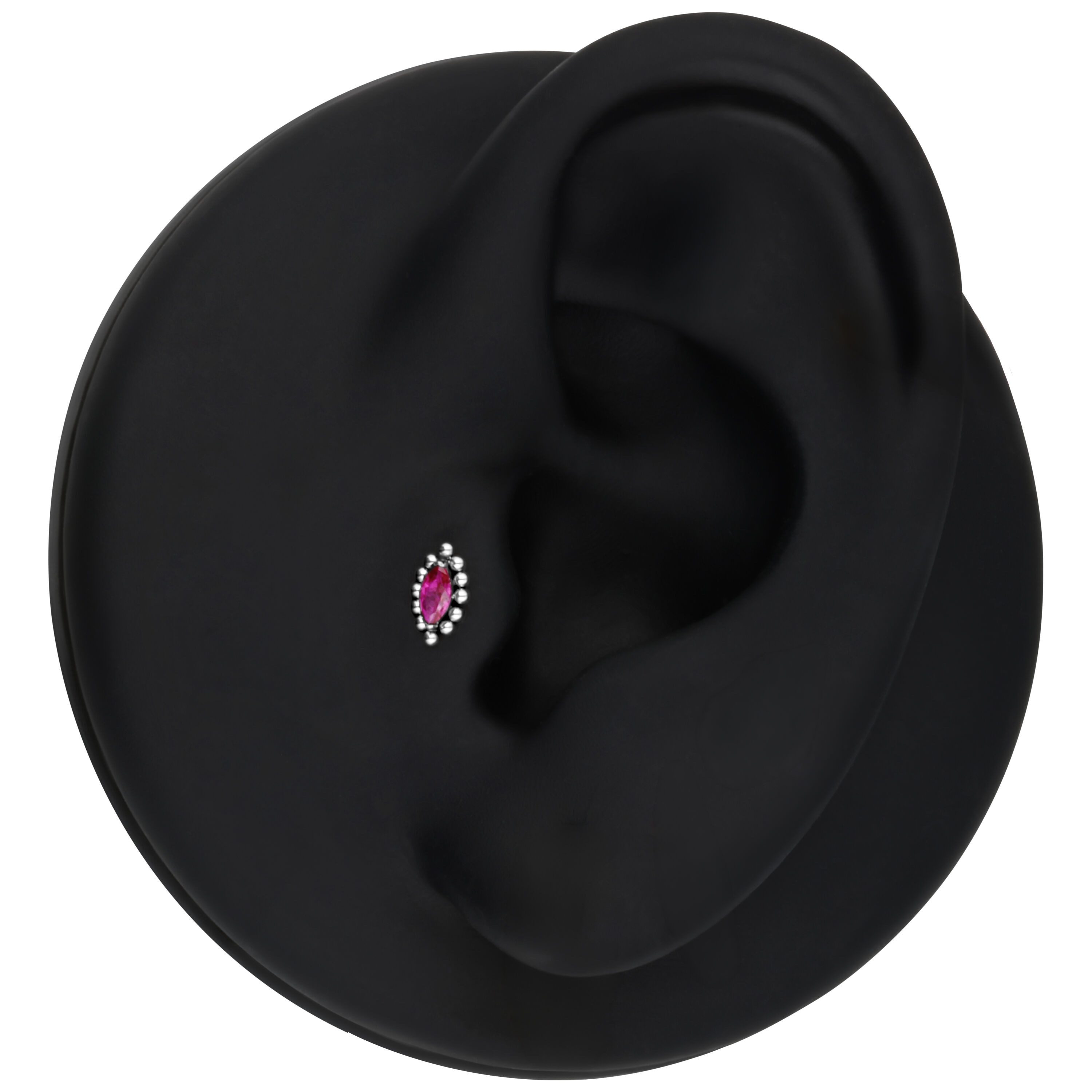 Wildcat Piercing-Set Push Fit Maharani Ruby Halo Attachment für, 1 Stück, Titan Grad 23 - wasserfest, hautverträglich, Silber