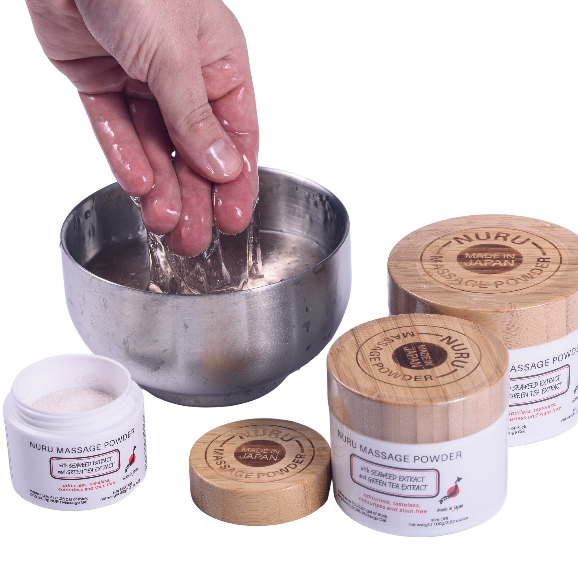 EROTICGEL Gleit- und Massagegel Nuru Massage Gel Powder (Nori Seaweed & Green Tea), ORI Edition, Dose mit 100g, 1-tlg., japanisches Massagegel-Pulver aus natürlichen Inhaltsstoffen