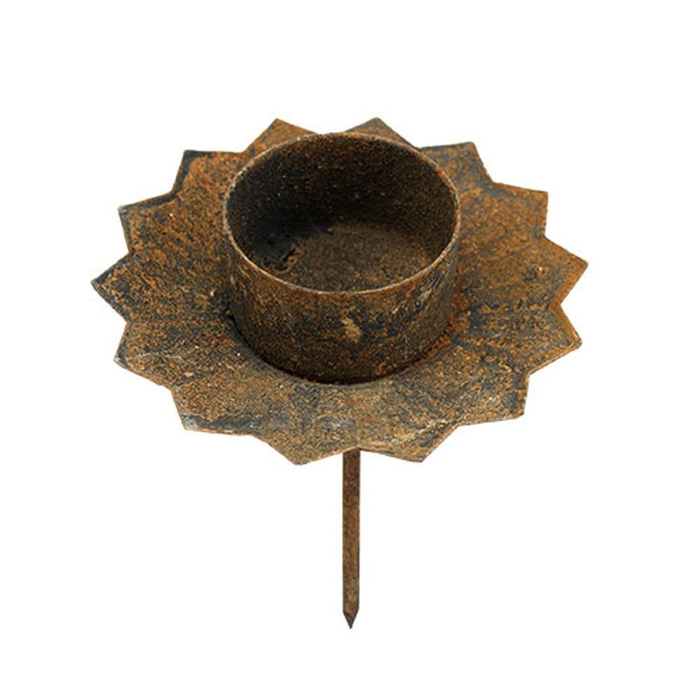 Posiwio Kerzenhalter Teelichthalter Steckbar Braun Shabby Chic 8,5cm 4er-Set, 4 Stück