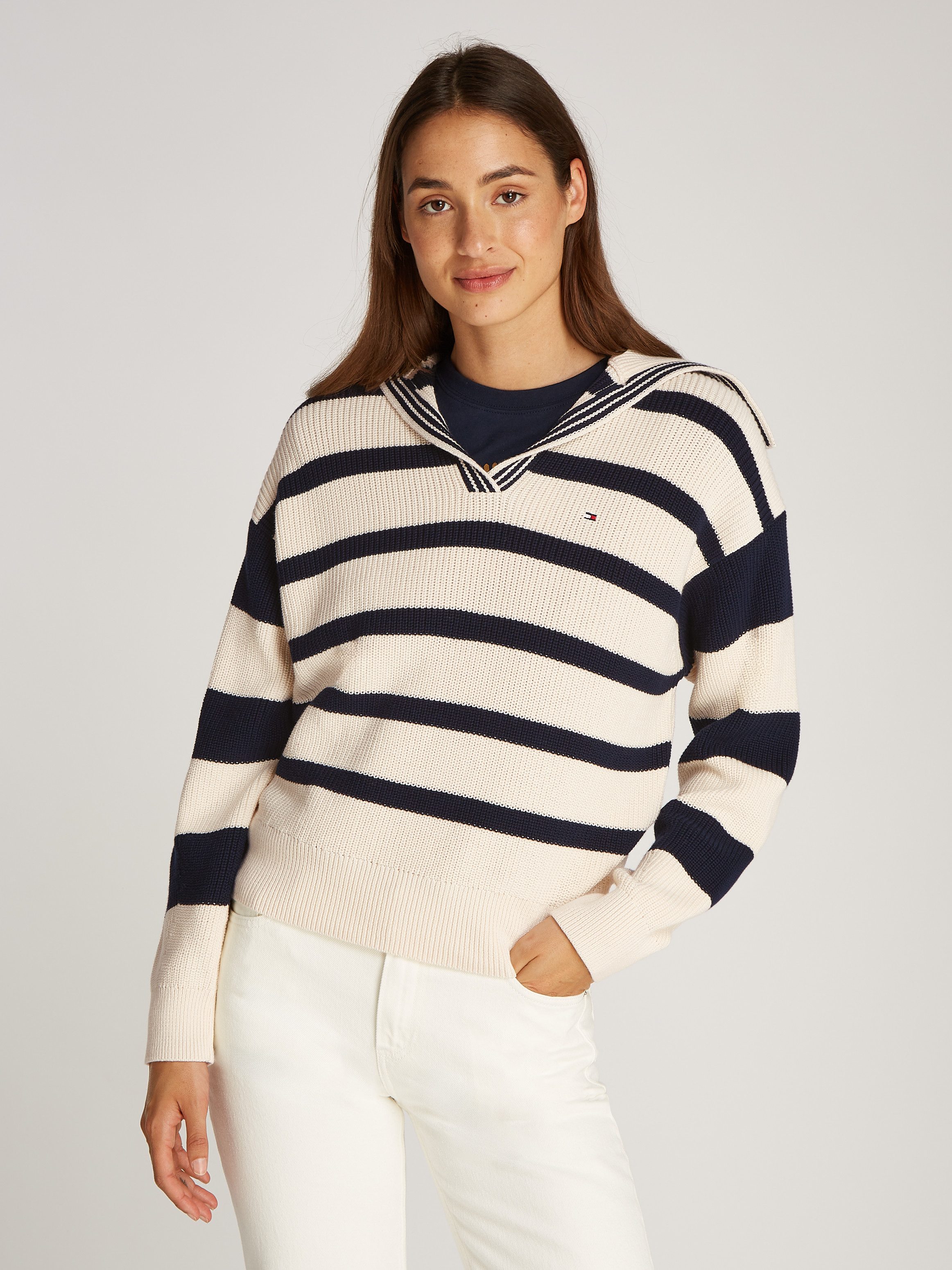 Polokragenpullover CO CARDI STITCH OPEN POLO SWT LS