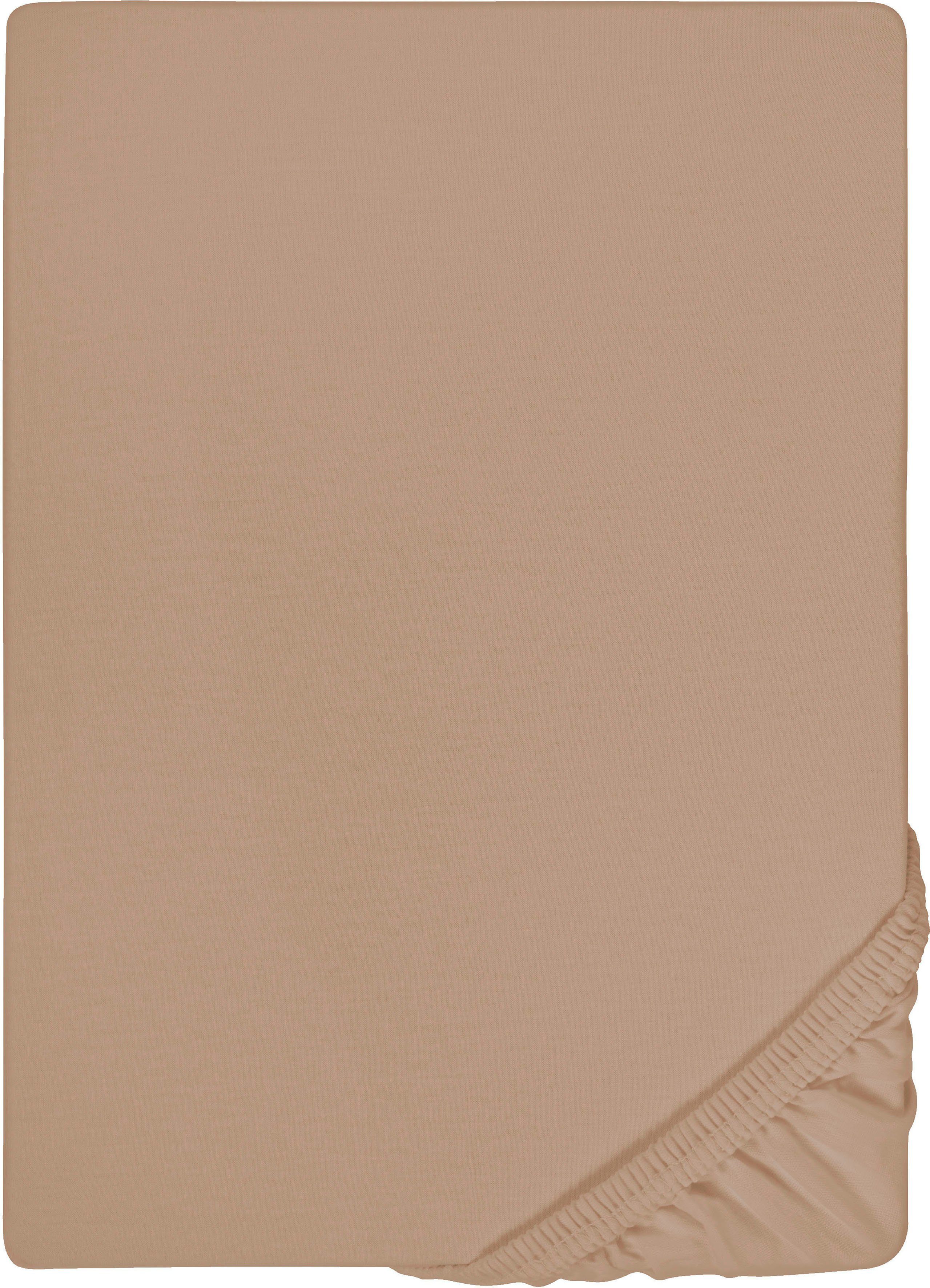 Biberna Spannbettlaken 0077866 Deluxe Jersey-Elastic Spannbetttuch 97% Baumwolle, Jersey-Elasthan, Gummizug: rundum, (1 Stück), Jersey mit Elasthan, Rundumgummi, bügelfrei, ab Größe 90 x 190 cm i