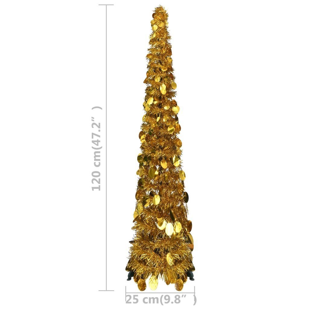 Pop-Up-Weihnachtsbaum furnicato PET 120 Künstlicher Künstlicher Weihnachtsbaum Golden cm