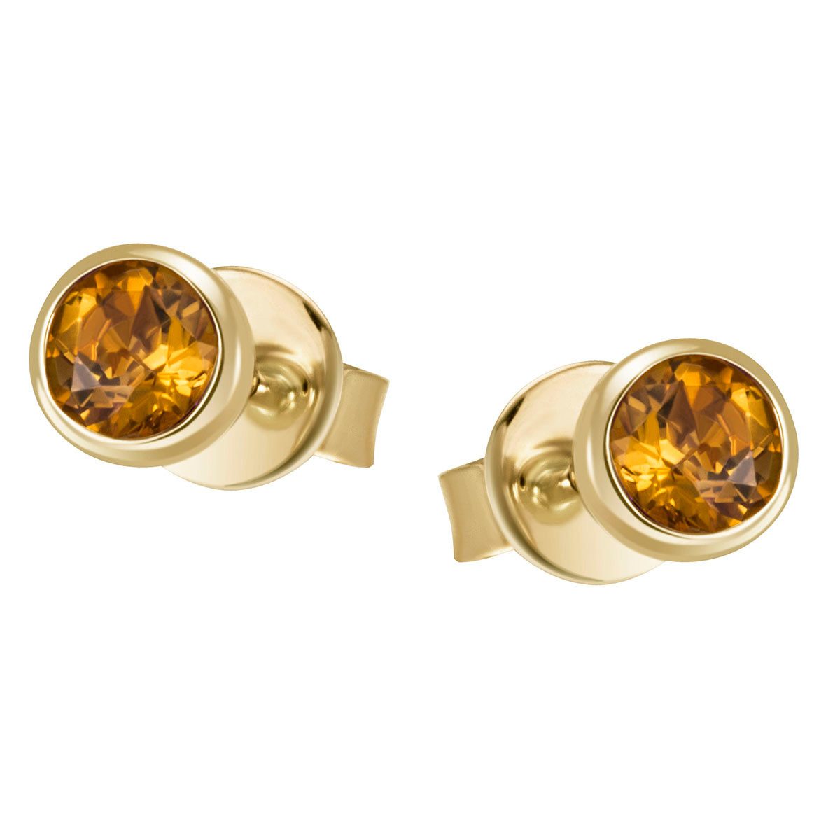 Reflexion Diamonds Paar Ohrstecker 585/- Citrin gelb, Damen Ohrstecker aus Gold
