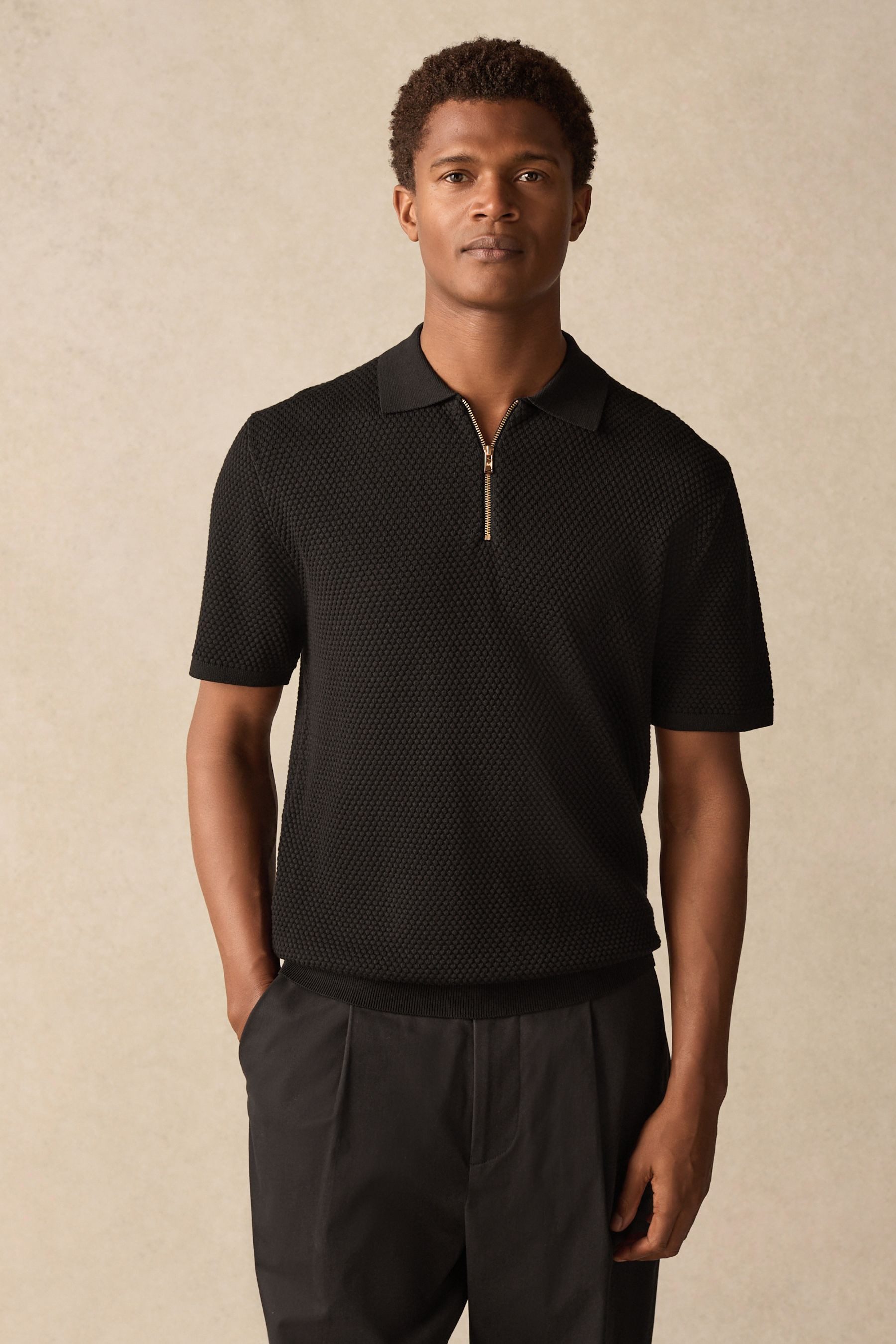 Next Poloshirt Regular Fit Strick-Poloshirt mit Reißverschluss (1-tlg)