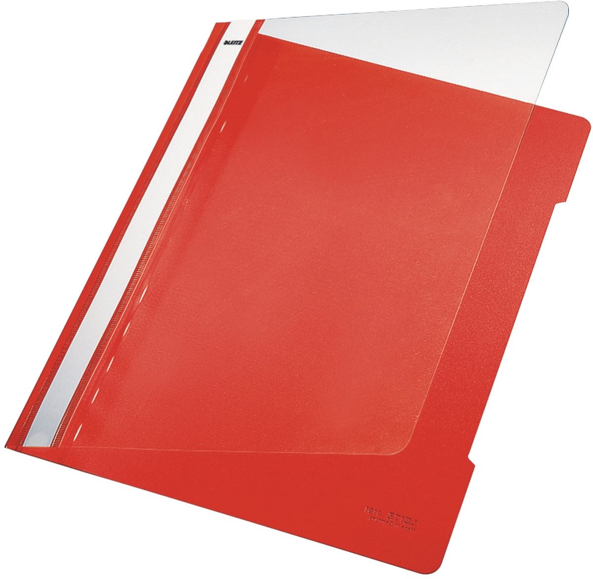 Hefter Sichthefter A4 PVC langes Beschriftungsfenster hellrot (25 Stück)