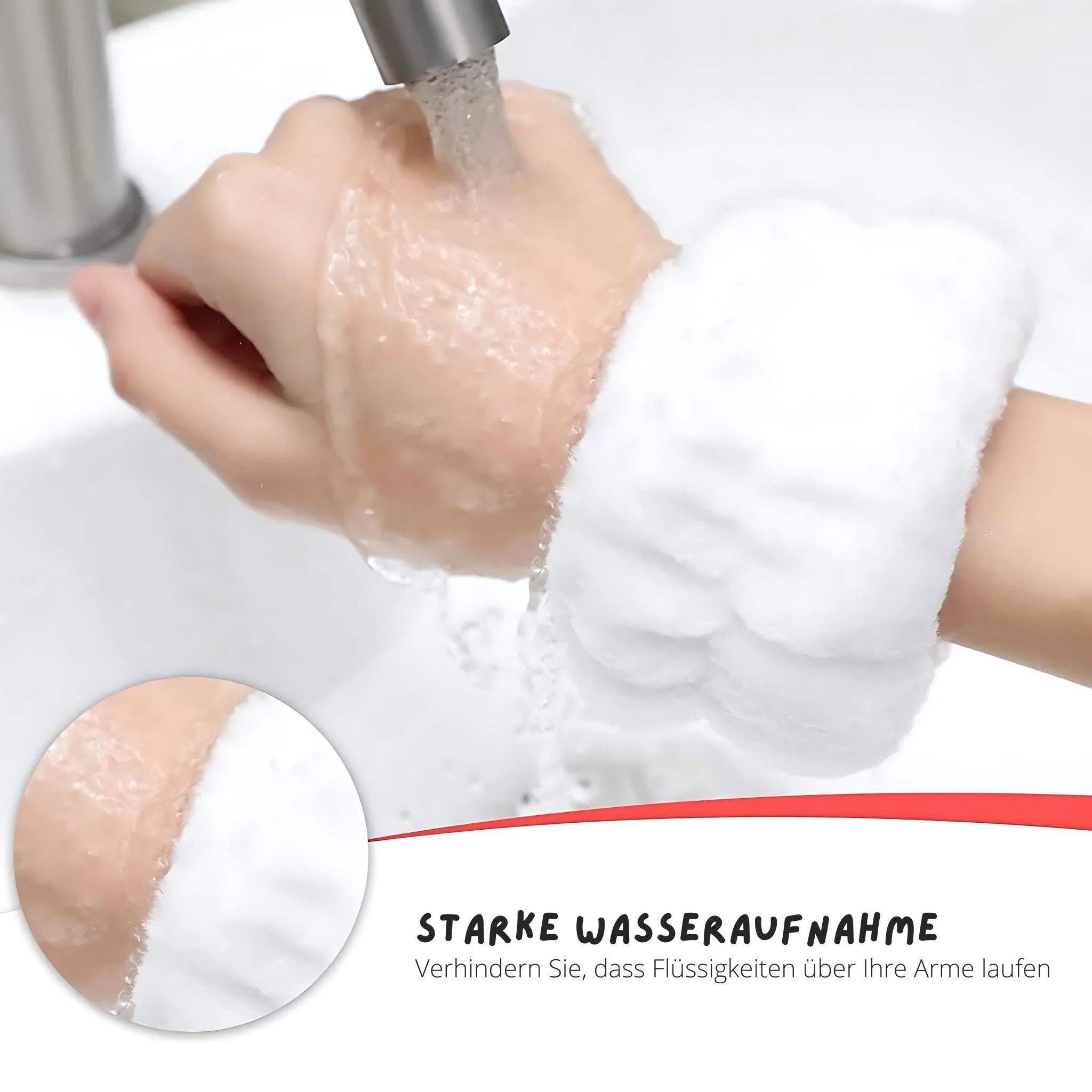 HS.SUPPLY Diadem Haarband, Gesichtsband, Schminkband, Handgelenkband-Set, perfekt für die tägliche Hautpflege