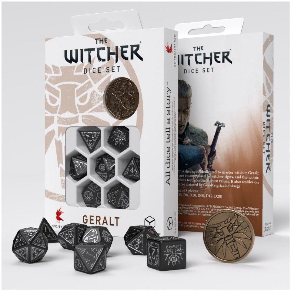 Q-Workshop Spiel, The Witcher Dice Set - Geralt - Silver Sword (7)