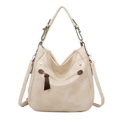 ITALYSHOP24 Schultertasche »Damen Tasche Shopper Hobo-Bag Handtasche CrossOver«, als Shopper, Umhängetasche, Crossbag tragbar