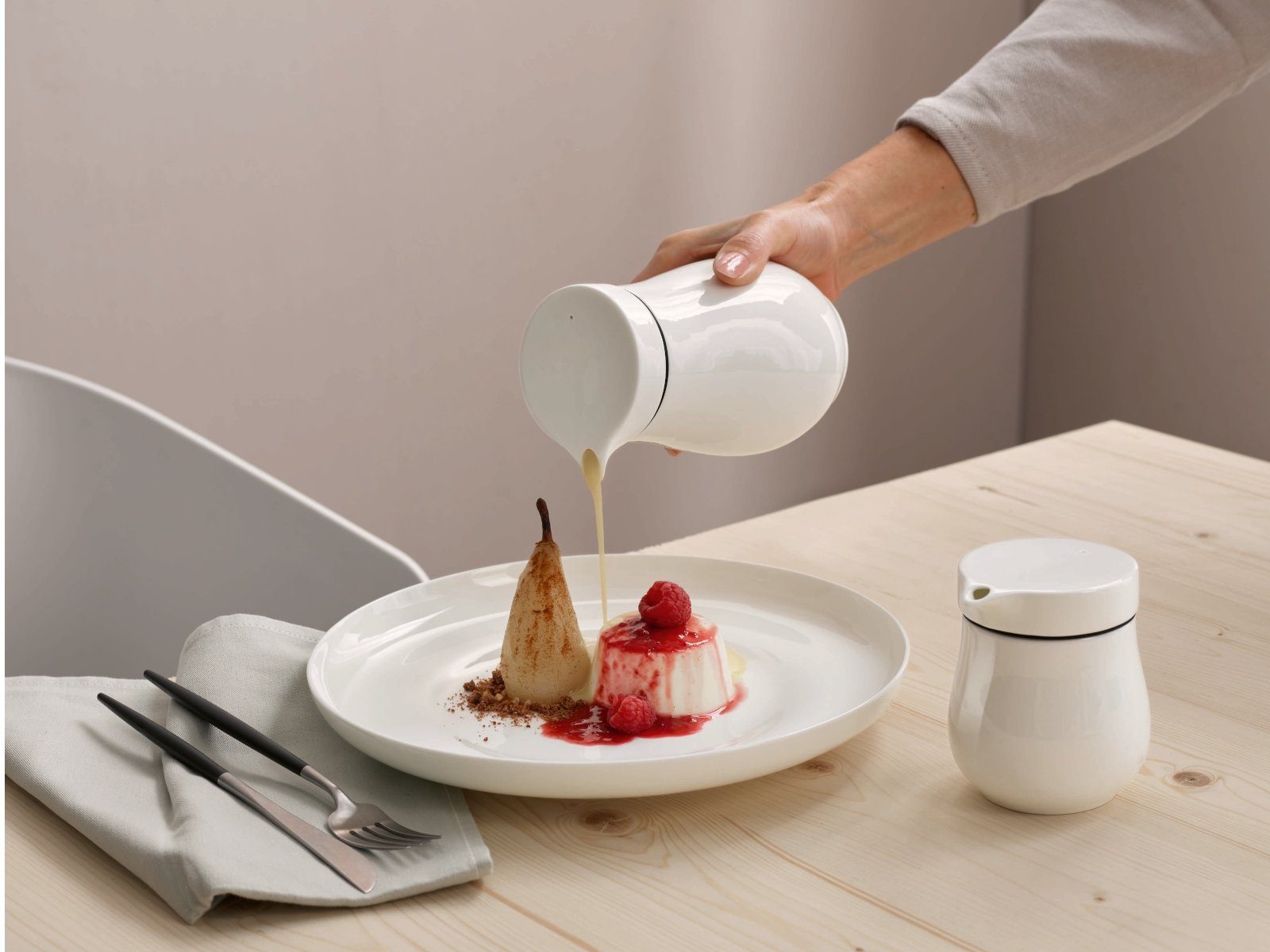 ASA SELECTION Sauciere à table Sauciere mit Deckel, doppelwandig 0,25l, Fine Bone China, (Saucieren), Geschirr