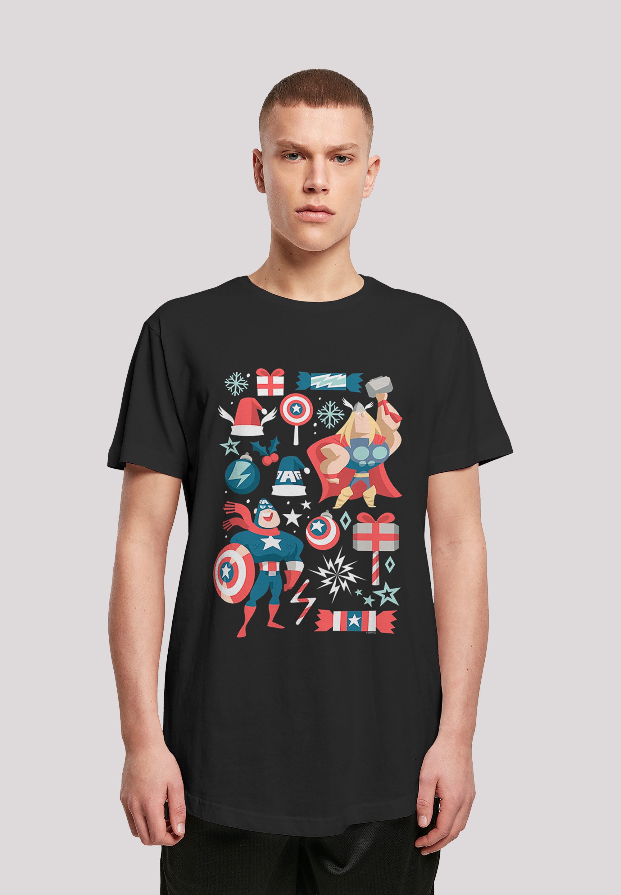 F4NT4STIC T-Shirt Marvel Thor And Captain America Weihnachten Print