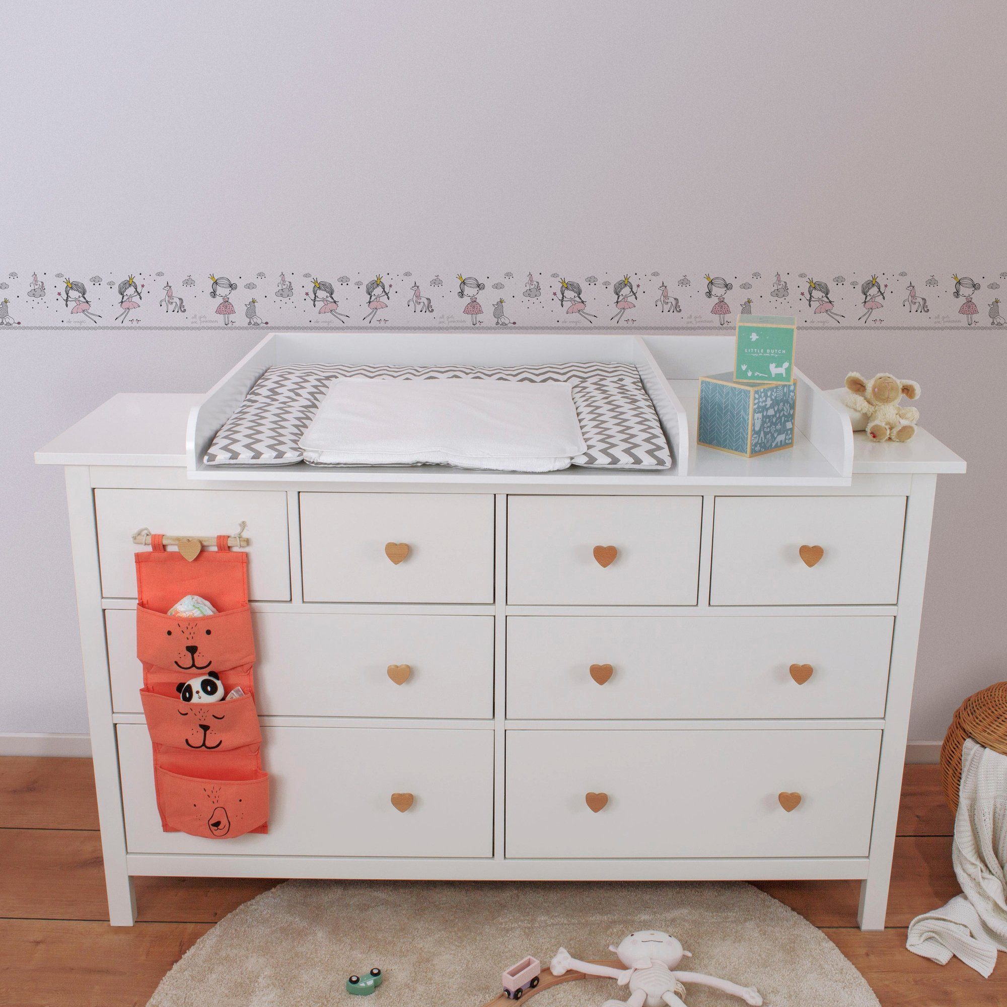 A.S. Création Bordüre Magic Princess, glatt, abstrakt, naturalistisch, Motiv, Tapete Kinder Bordüre Mädchenzimmer Borte Wohnzimmer Design Wandtapete